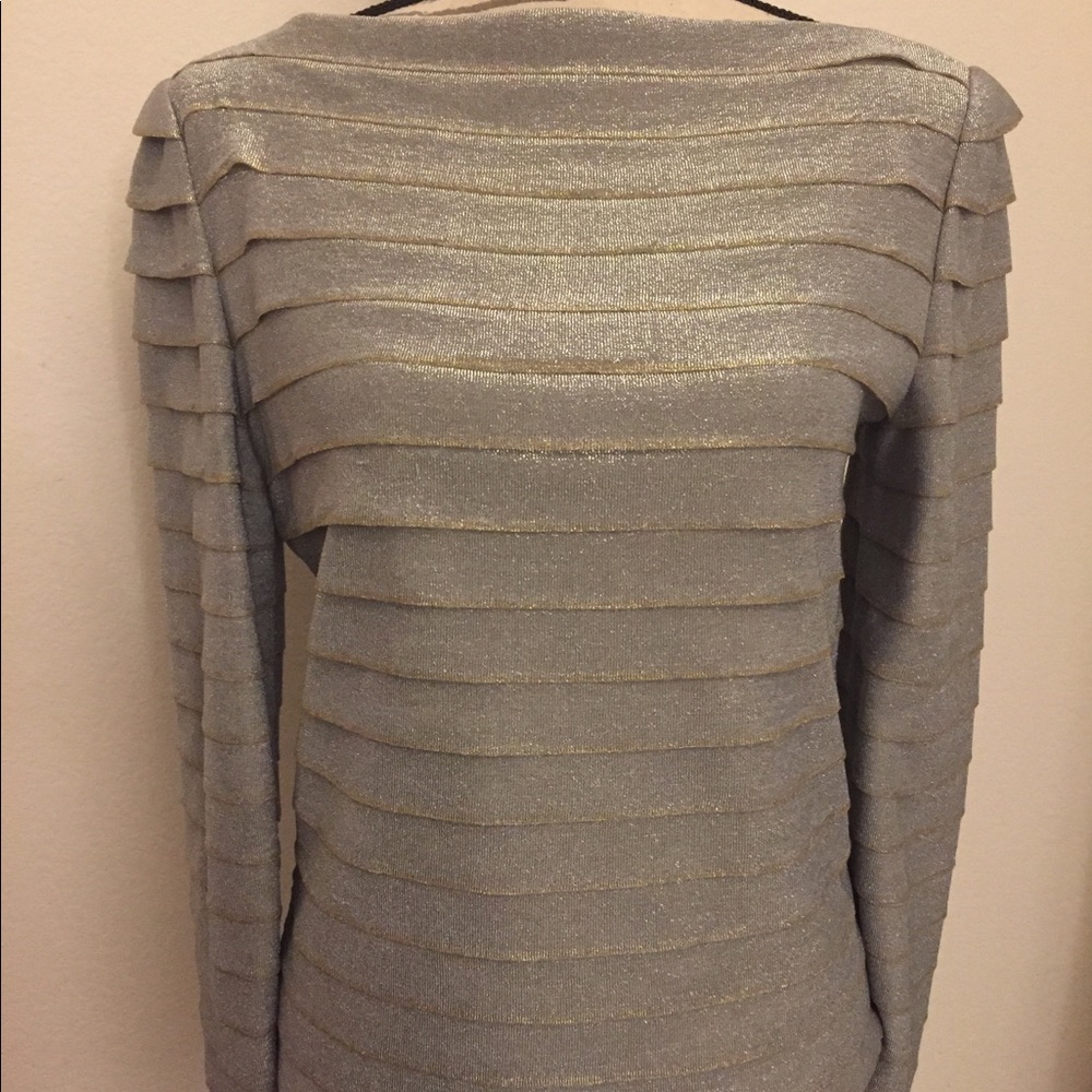 GIORGIO ARMANI silver long sleeve shirt